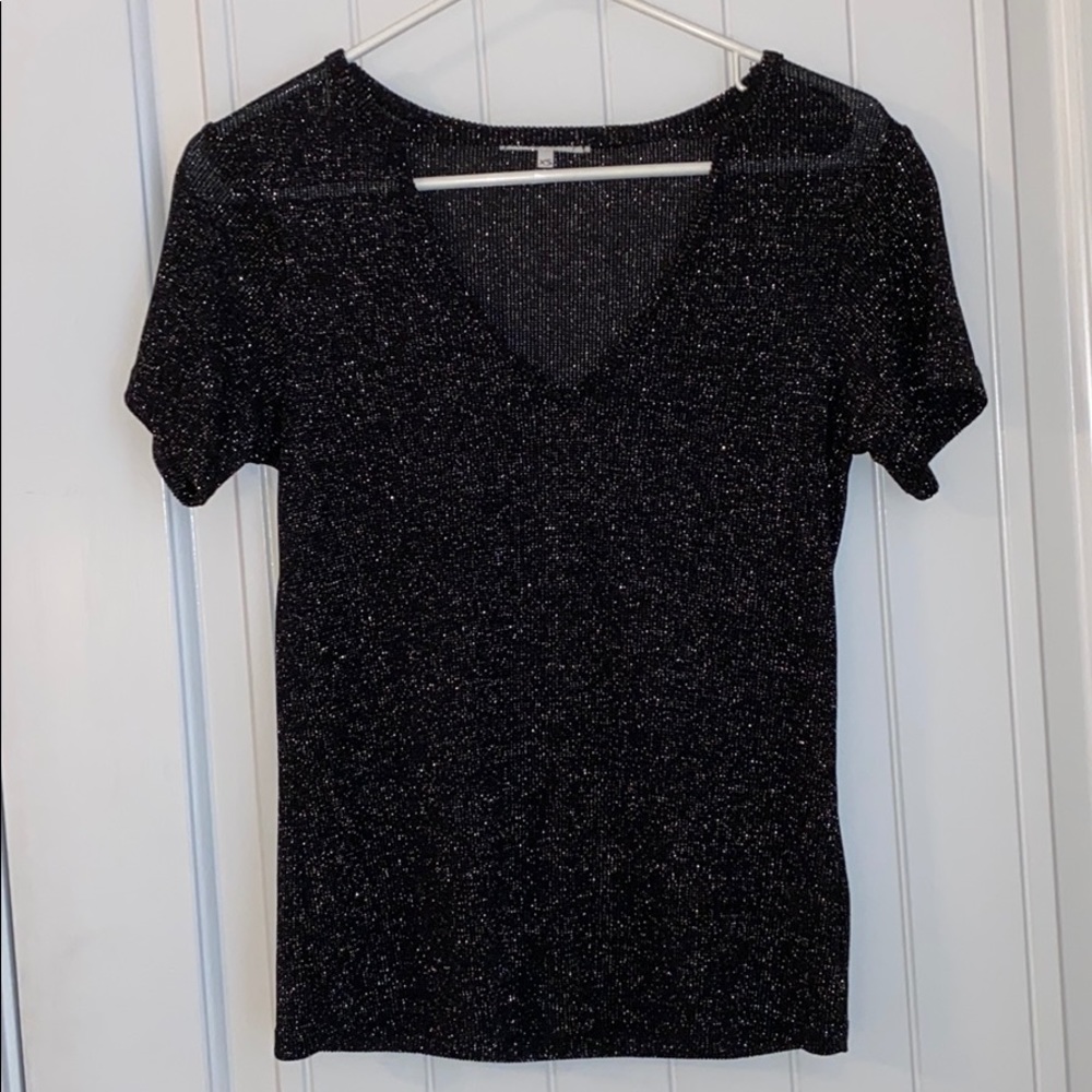 Nordstrom Black Sparkle Tshirt, EXCELLENT condition size  X-small